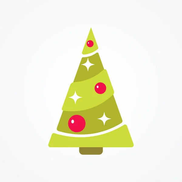 Vector simple Christmas tree in flat style — Stock Vector