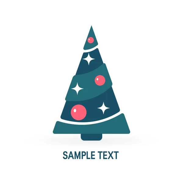 向量简单的圣诞树在平的样式 — 图库矢量图片