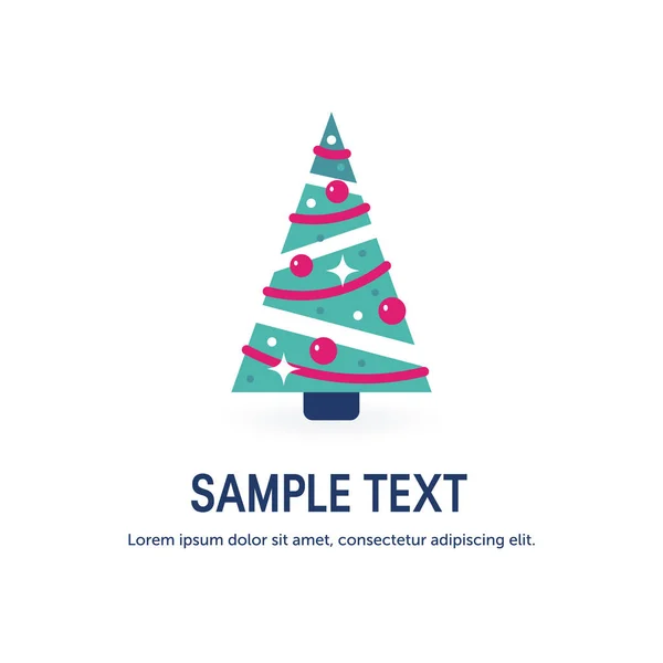 Vector simple árbol de Navidad en estilo plano — Vector de stock