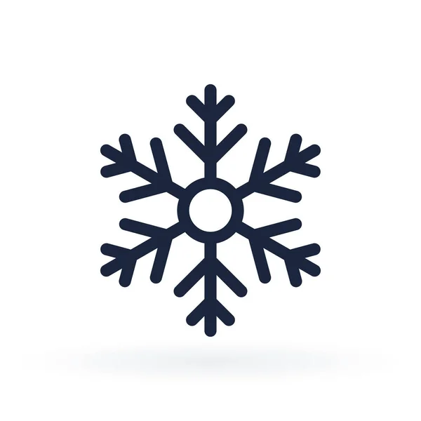 Icona vettoriale semplice di un fiocco di neve in stile linea — Vettoriale Stock