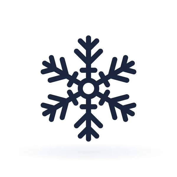 Icône vectorielle simple d'un flocon de neige en style ligne — Image vectorielle