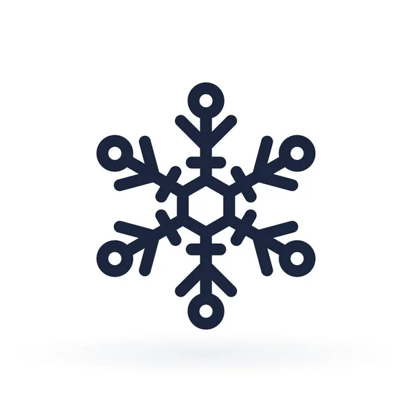 Icona vettoriale semplice di un fiocco di neve in stile linea — Vettoriale Stock