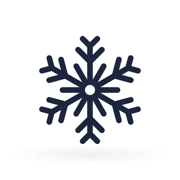 Jednoduchá vektorová ikona sněhové vločky ve stylu čáry — Stockový vektor
