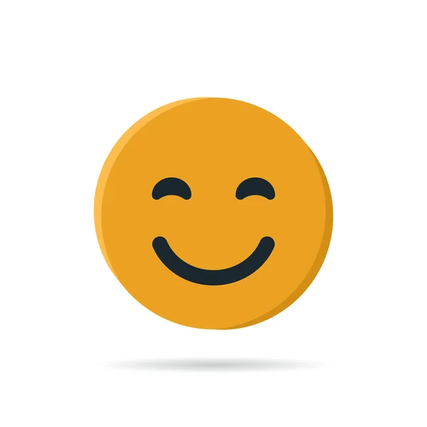 Emoji jaune rond dans le style plat, vecteur — Image vectorielle