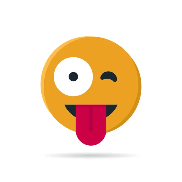 Ronde gele Emoji in platte stijl, Vector — Stockvector