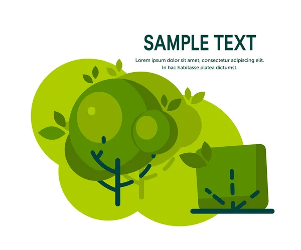 Simple vector tree icons in flat style — Stock Vector