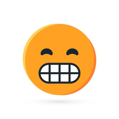 Düz tarzda yuvarlak sarı emoji, vektör