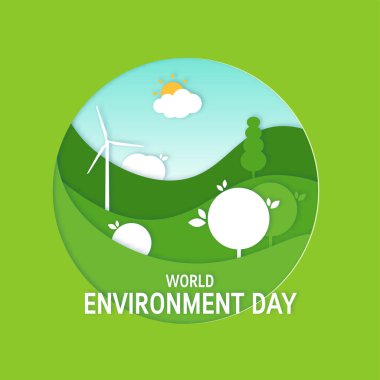 Kağıt kesme biçiminde dünya çevre günü kavramı