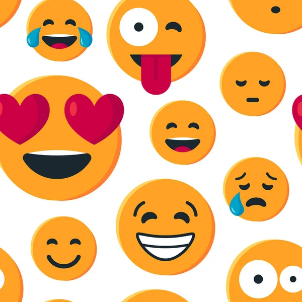 Διανυσματικό μοτίβο με απλό κίτρινο emoji — Διανυσματικό Αρχείο