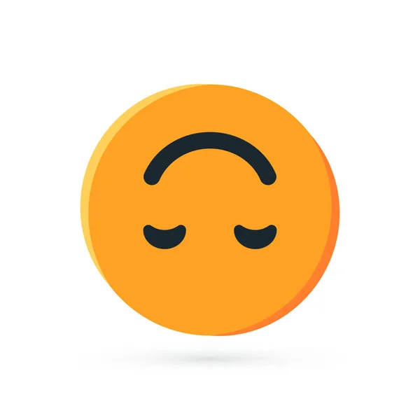 Emoji jaune rond dans le style plat, vecteur — Image vectorielle