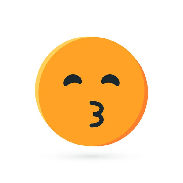 Round yellow emoji in flat style, vector — Stock Vector