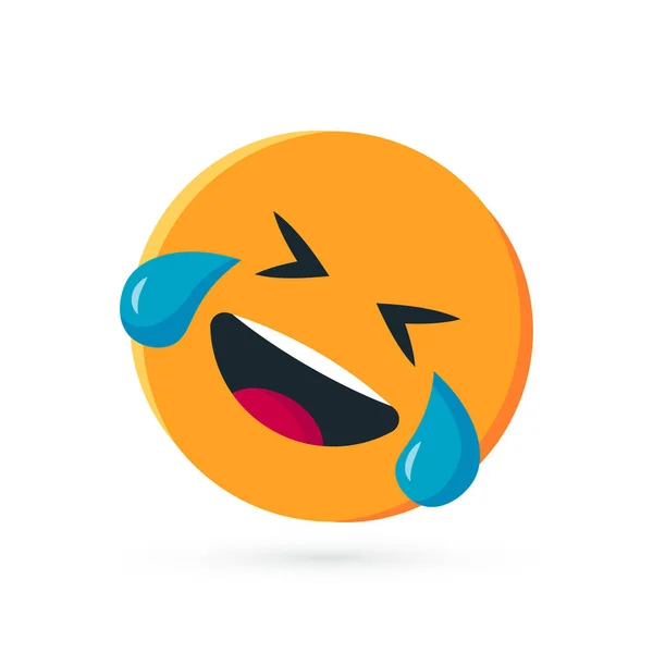 Emoji amarillo redondo en estilo plano, vector — Archivo Imágenes Vectoriales