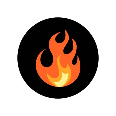 Düz biçimli basit vektör alev simgesi