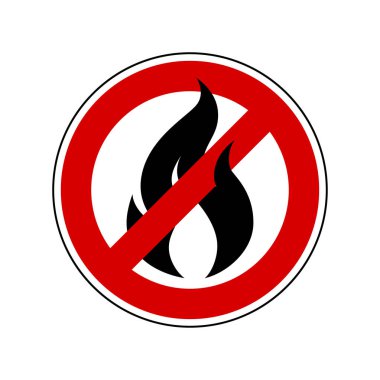 Düz stilde yangın basit vektör simgesi yok