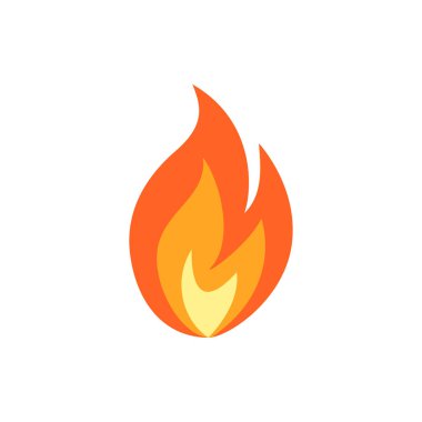 Simple vector flame icon in flat style clipart