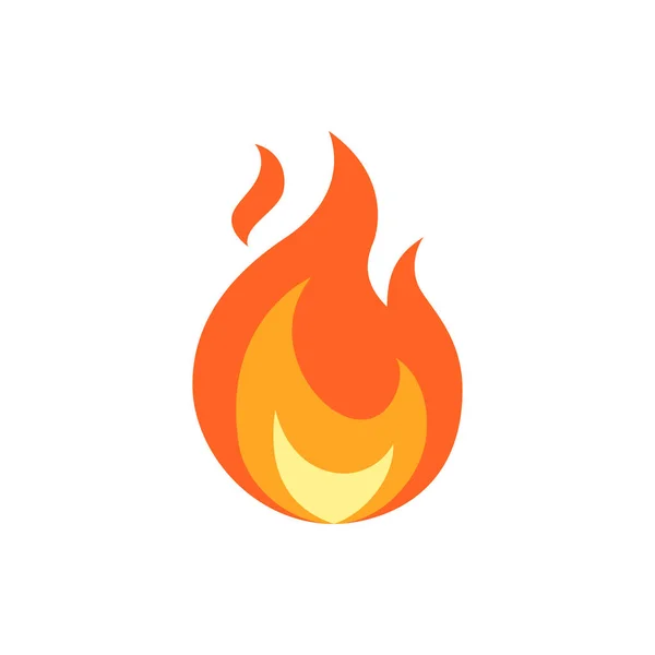 Simple vector flame icon in flat style — Stock Vector