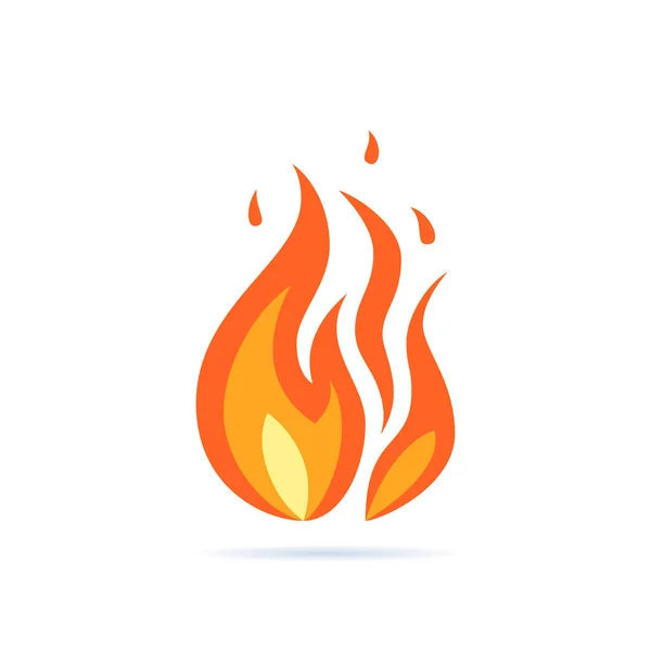Prosta ikona płomienia wektora w płaskim stylu — Wektor stockowy