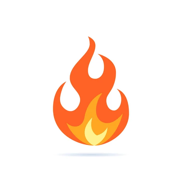 Simple vector flame icon in flat style — Stock Vector
