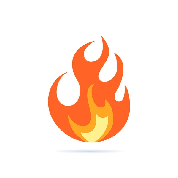 Simple vector flame icon in flat style — Stock Vector