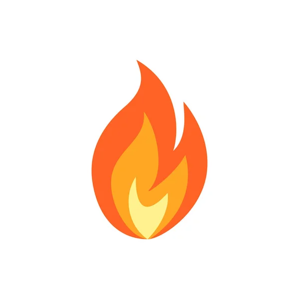 Simple vector flame icon in flat style — Stock Vector