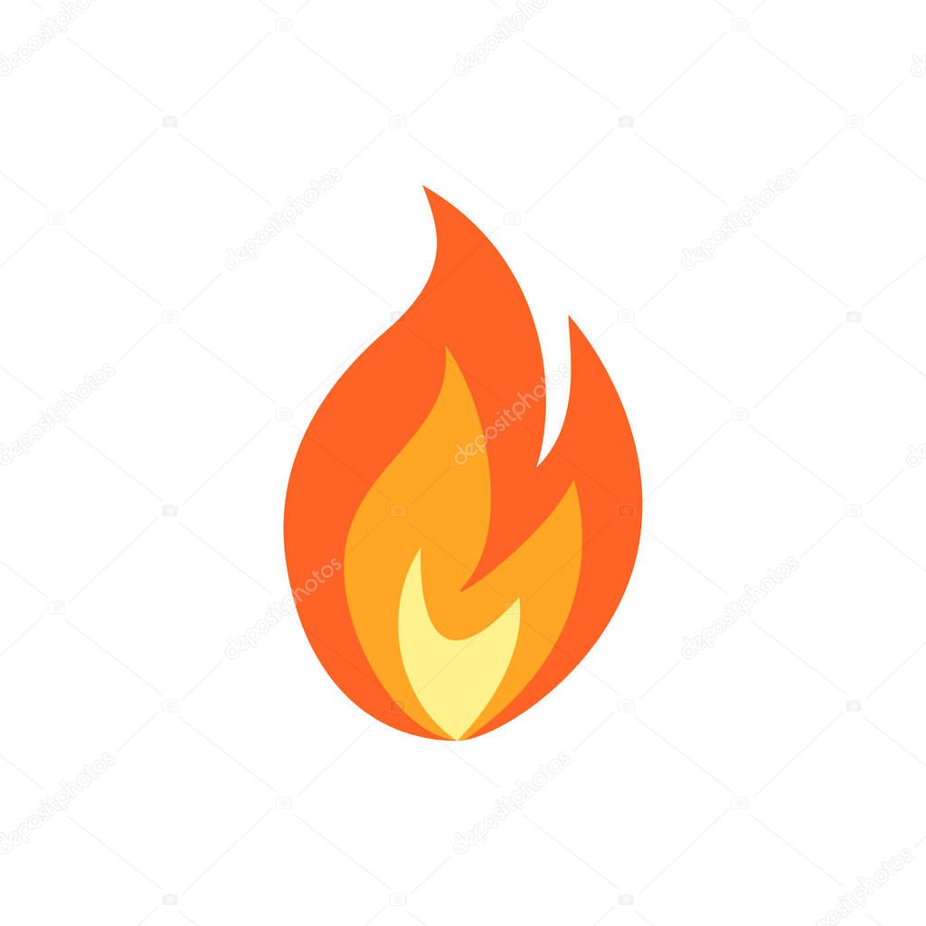 Simple vector flame icon in flat style