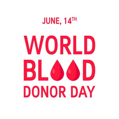 Dünya kan bağışı günü, düz stil vektörü.