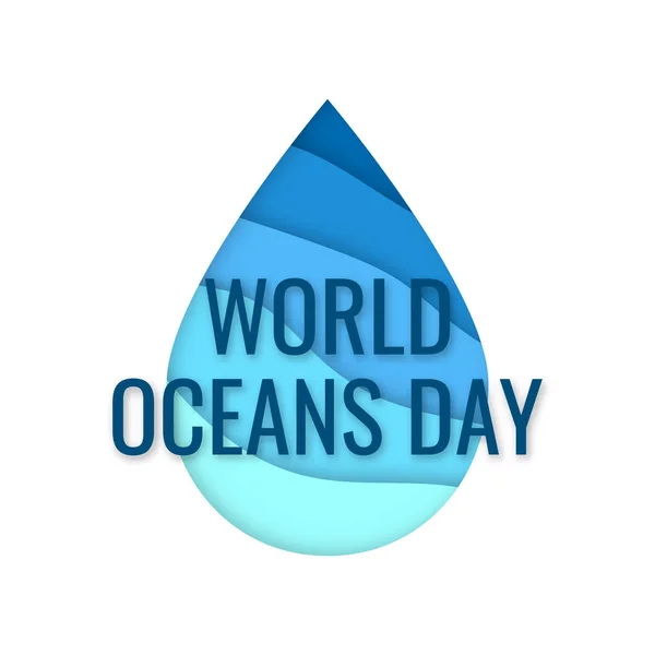 Концепция Всемирного дня океанов в стиле резки бумаги — стоковый вектор