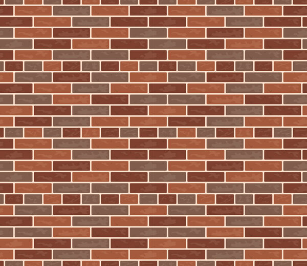 Brick wall seamless pattern, vector in flat style