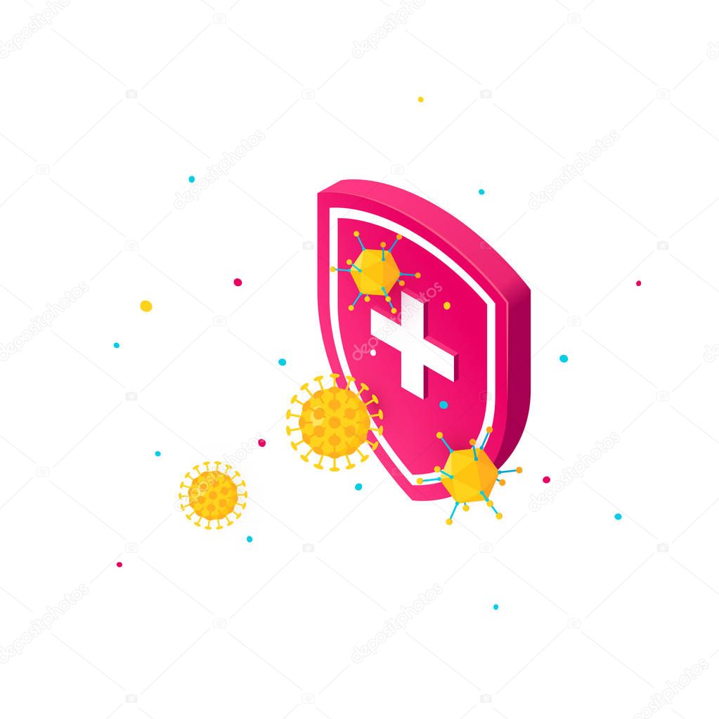 Immune system vector concept, isometric color icon