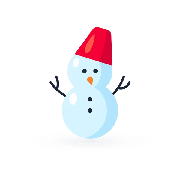 Icono simple muñeco de nieve en estilo plano, vector — Archivo Imágenes Vectoriales