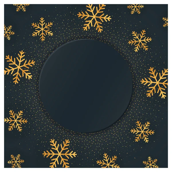 Vector luxe Xmas kaart met gouden sneeuwvlokken — Stockvector