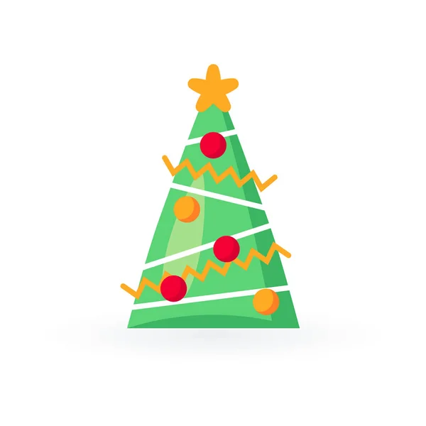 Vector simple Christmas tree in flat style — Stock Vector