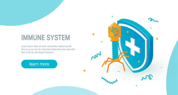Immune system vector concept in isometric style