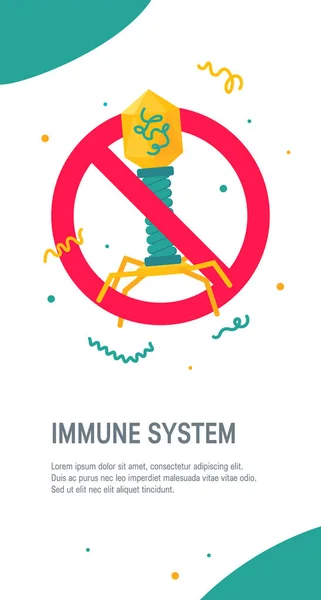 Modelo de sistema imunológico para banners web, vetor —  Vetores de Stock