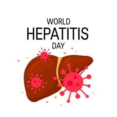 Düz tarzda dünya hepatit günü kavramı