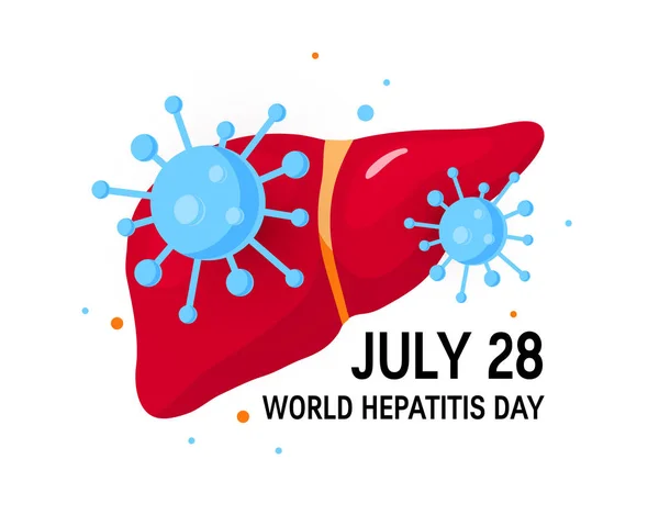 Koncepce světového hepatitidy v plochém stylu — Stockový vektor
