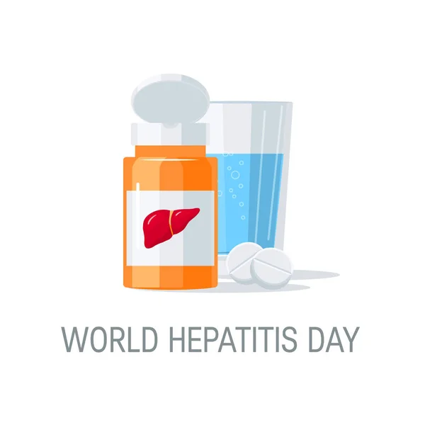 Concepto del Día Mundial de la hepatitis en estilo plano — Archivo Imágenes Vectoriales