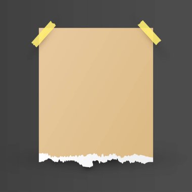 Yırtık kağıt kenarları, düz tarzda vektör