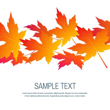Düz tarzda renkli yapraklar, çerçeve şablonu