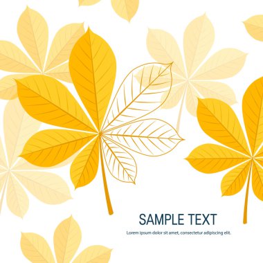 Düz stilde yaprak ile Sonbahar şablonu