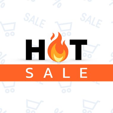 Düz tarzda sıcak satış konsepti, vektör