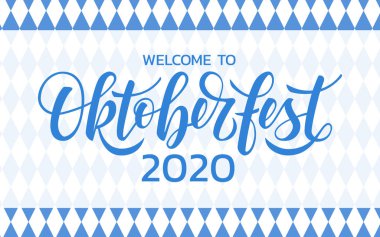Oktoberfest afiş tasarımı, düz tarzda vektör