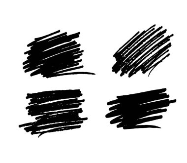 Elle çizilmiş fırça darbeleri seti, vektör