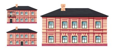 Avrupa 'daki evin şirin cepheleri, vektör simgesi