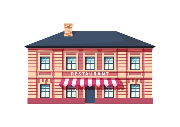 Restaurant gevel van Europees huis, vector icoon — Stockvector