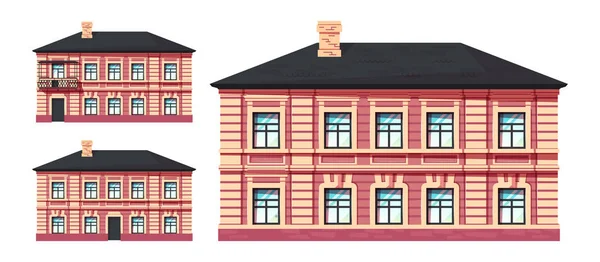 Симпатичные фасады европейского дома, векторная икона — стоковый вектор