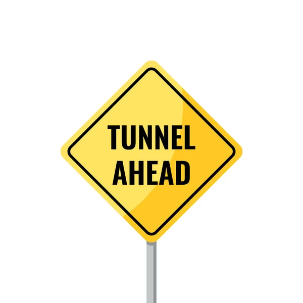 Panneau tunnel. Panneau de signalisation routière en style plat — Image vectorielle