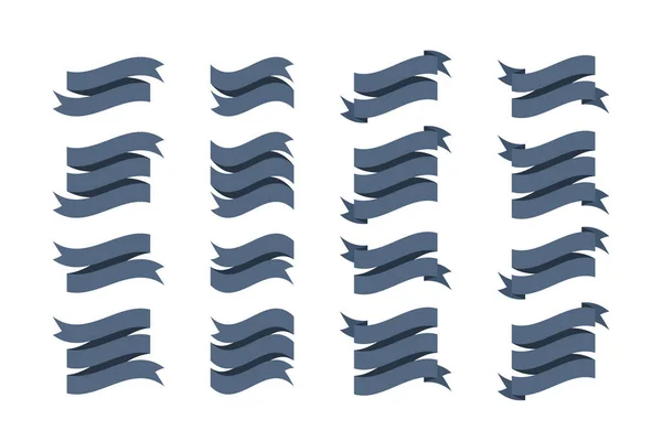 Κορδέλες banner σε επίπεδο στυλ, vector set — Διανυσματικό Αρχείο