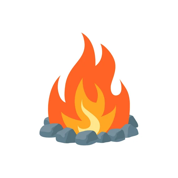 Icona semplice fiamma vettoriale in stile piatto — Vettoriale Stock