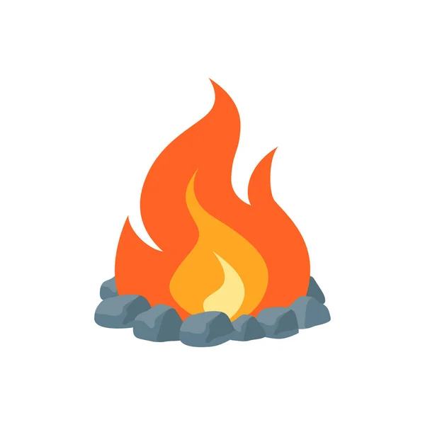 Simple vector flame icon in flat style — Stock Vector